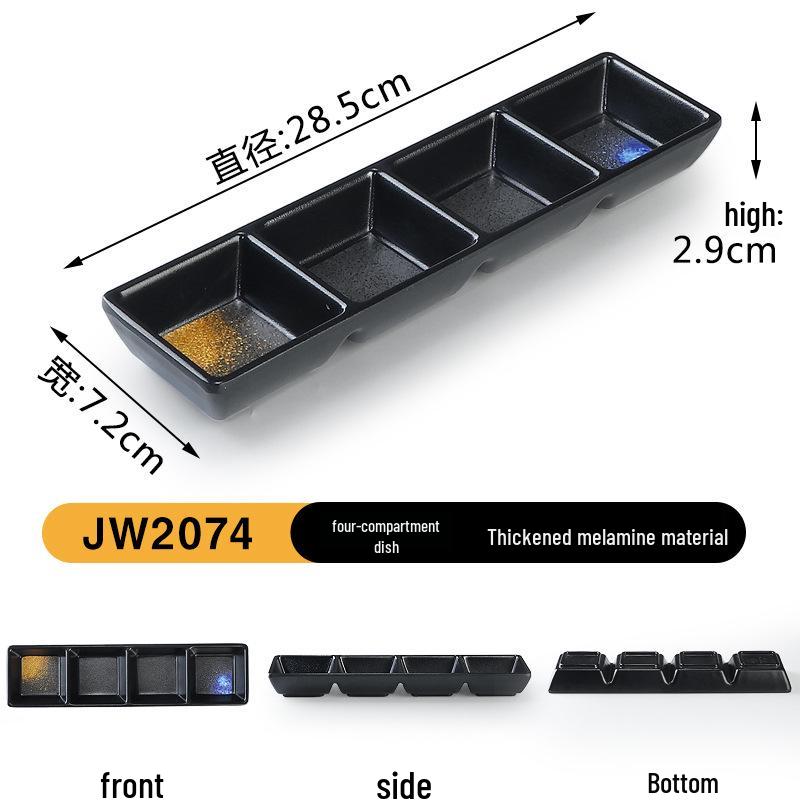 Japanese Retro Melamine Rectangular Plate for Hot Pot, Sushi, Yakiniku, and Barbecue