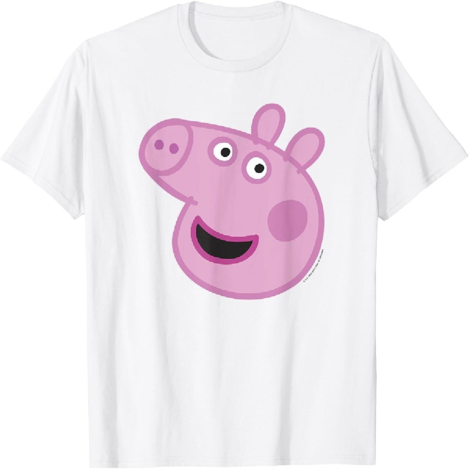 Футболка с большим лицом Пеппы Пиг S белый