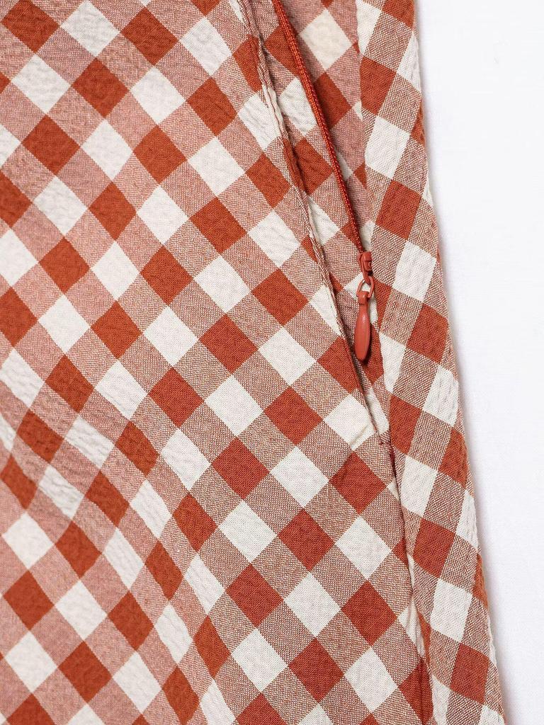 Spring 2025 European & American Style Women's Plaid Camisole Top and Midi Skirt Set