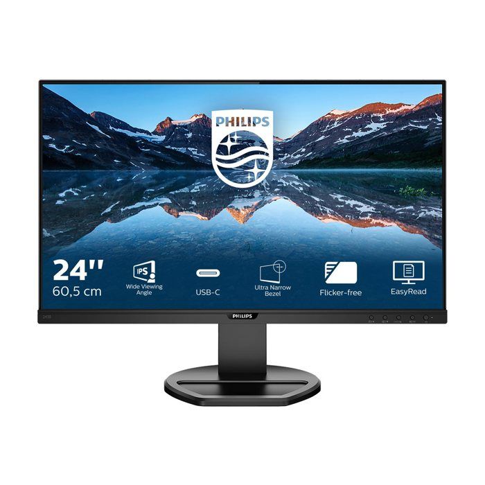 PHILIPSB Line 243B9 - Écran LED - 24" (23.8" visualisable) - HDMI, VGA, DisplayPort, USB-C - Haut-parleurs - Texture noire