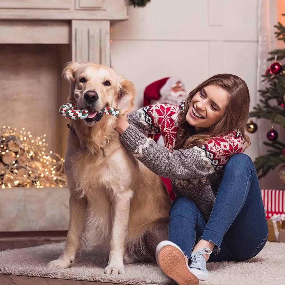 Pet Puppy Sound Interactive Cute Soft Christmas Dog Toys Candy Cane Bite Toys Chew Toy