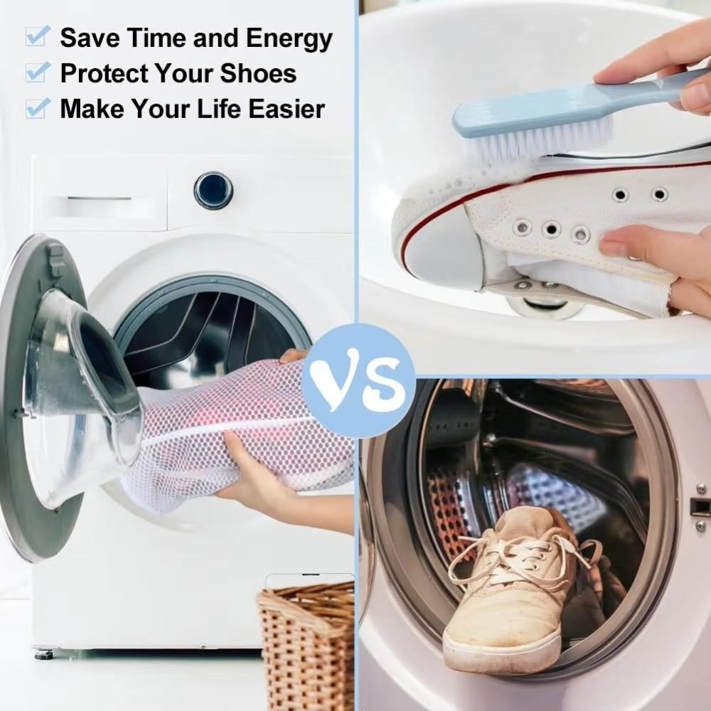 Strong Non-Woven Fabric Shoes Wash Bag Mesh Durable Net Pocket with Zipper Washing Laundry Bag Gym Shoes