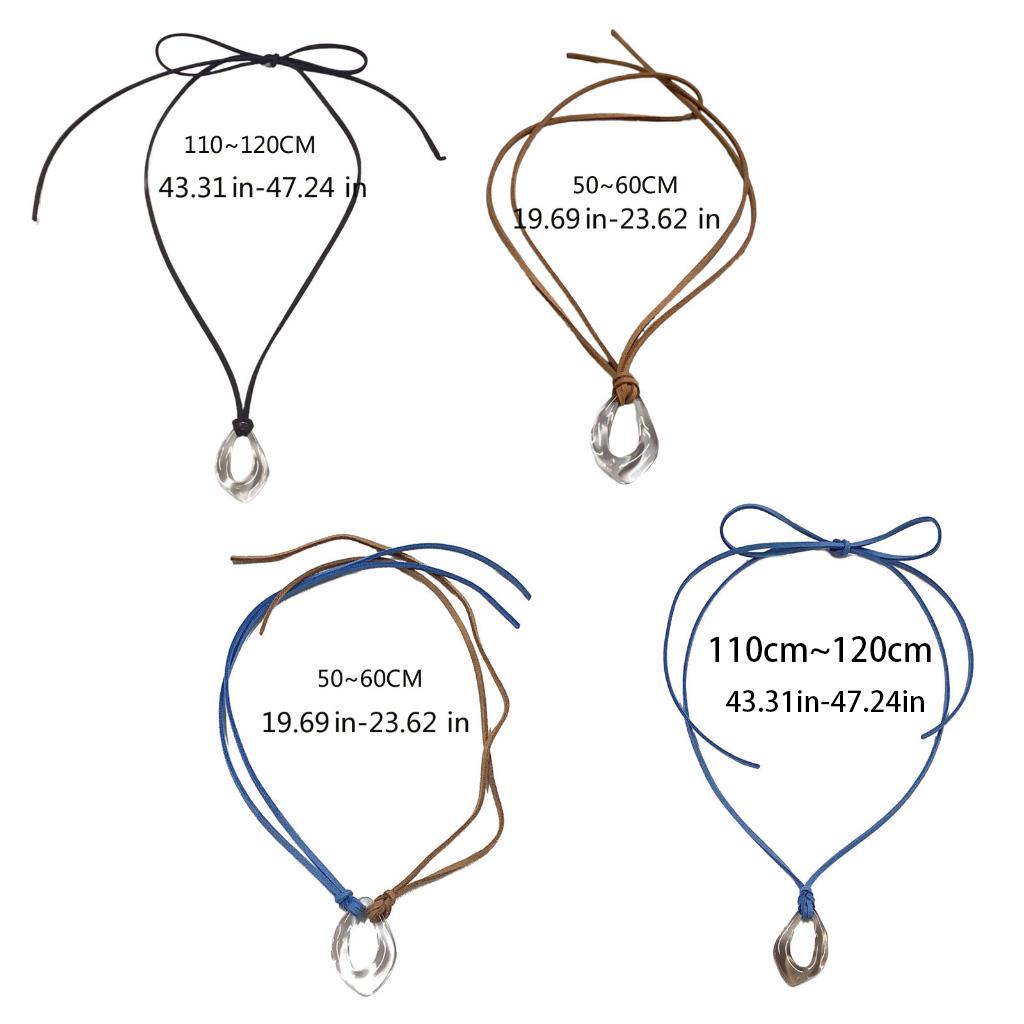 Acrylic Circular Pendant Necklace Adjustable Velvets Rope Choker Simple Ornament Women Collarbone Chain Accessory