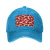 Poppy Pattern Washed Denim Cap Casual Baseball Caps Adjustable Hat Summer Unisex Baseball Hats