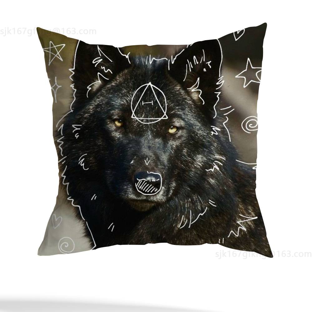 Nuova Federa Cuscino Simbolo Delta Therian Quadrata Stampa Double-Sided Peluche Corto Copricuscino Divano Camera da Letto Comodino