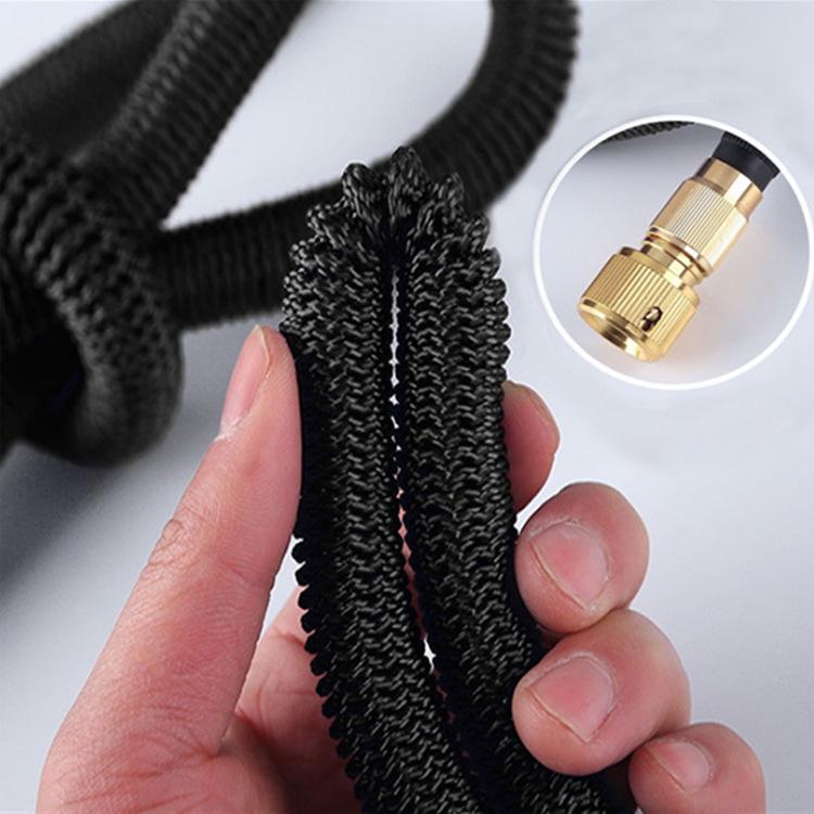 Copper-Plated Connector Telescopic Water Hose Set with 8-Function Spray Gun.