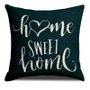 Ins Style Navy Blue Home Sweet Word Printed Soft Square Pillowslip  Blend Cushion Cover Pillowcase Living Room Home Decor