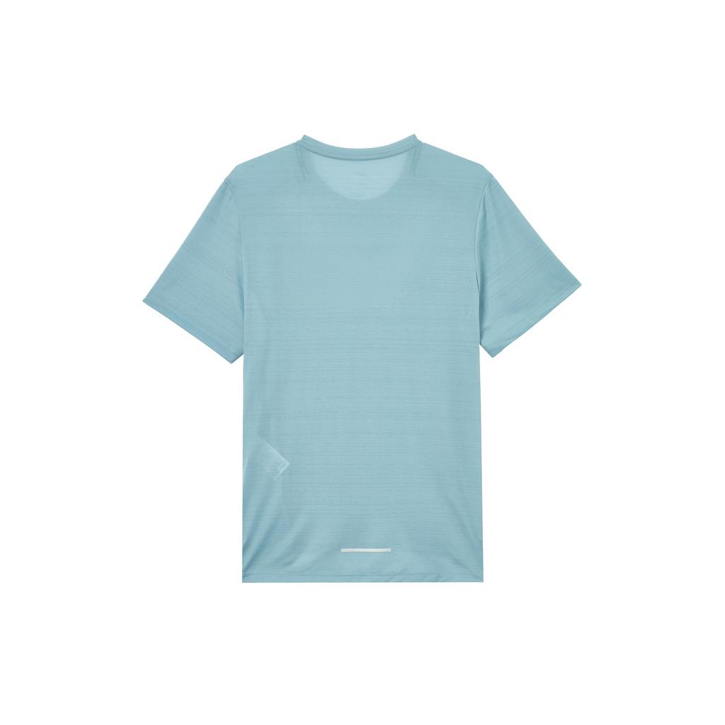 Nike Bedrucktes Logo Gestreift Rundhals Gerader Schnitt Schnelltrocknend Kurzarm T-Shirt Herren Tops Blau AJ7566-494