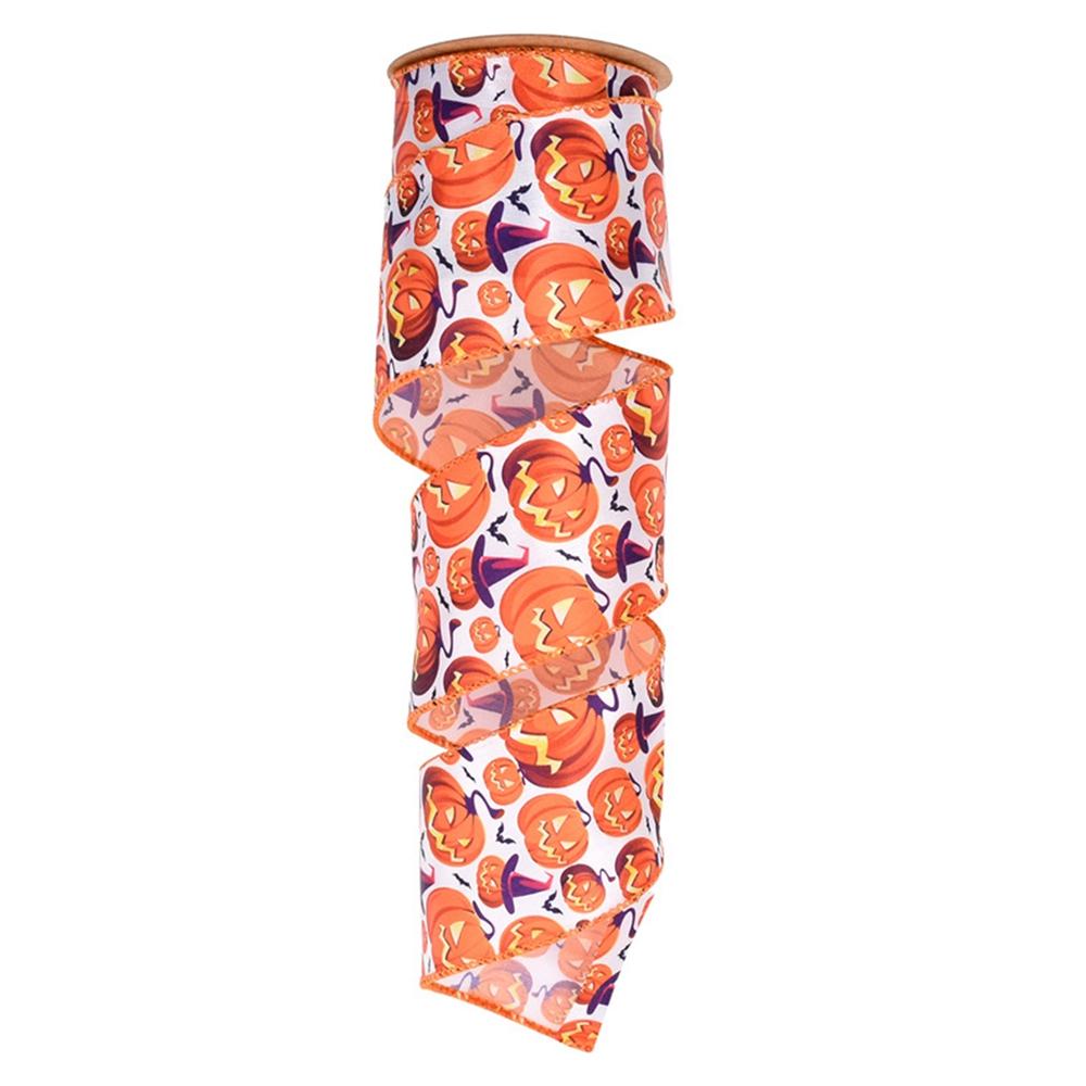Decorative Wrapping Ribbon Wreaths Spider Pumpkin Print Ribbons 5 Yard 63mm Width DIY Handmade Ribbon Halloween Supplies