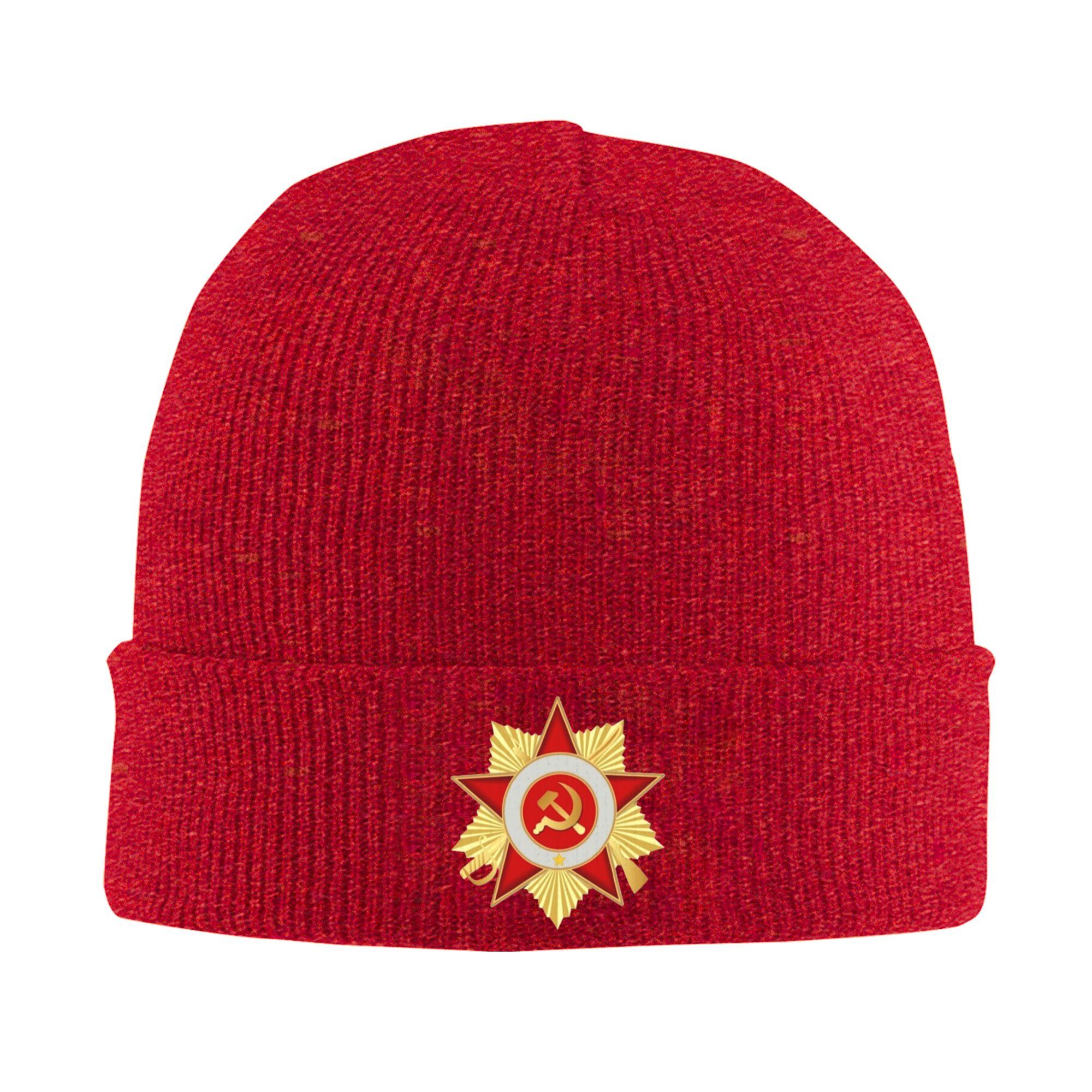 

CCCP Star Soviet Union USSR Winter Skullies Beanies Hat Warm Autumn Knitted Hats Bonnet Caps for Women Unisex One Size