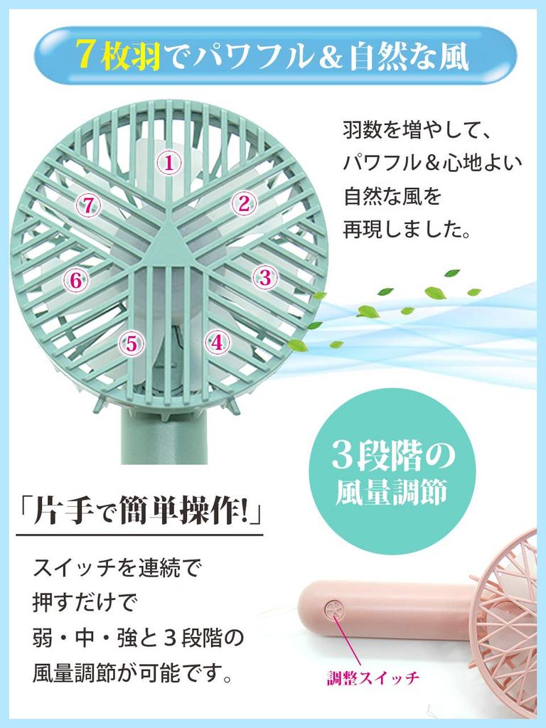 77g USB Rechargeable Portable Powerful Mini Foldable Handheld Fan with 7 Desktop Mini USB Portable Fan Ultra-lightweight, Blades, Quiet, Compact,