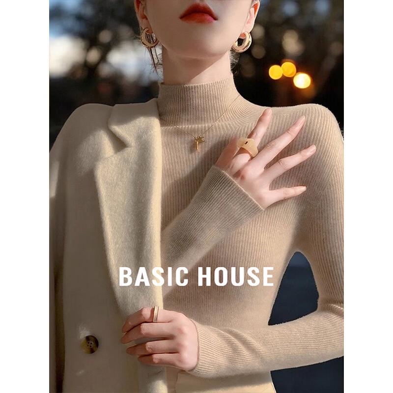 Basic House Women s Semi-High Collar Knit Sweater XL