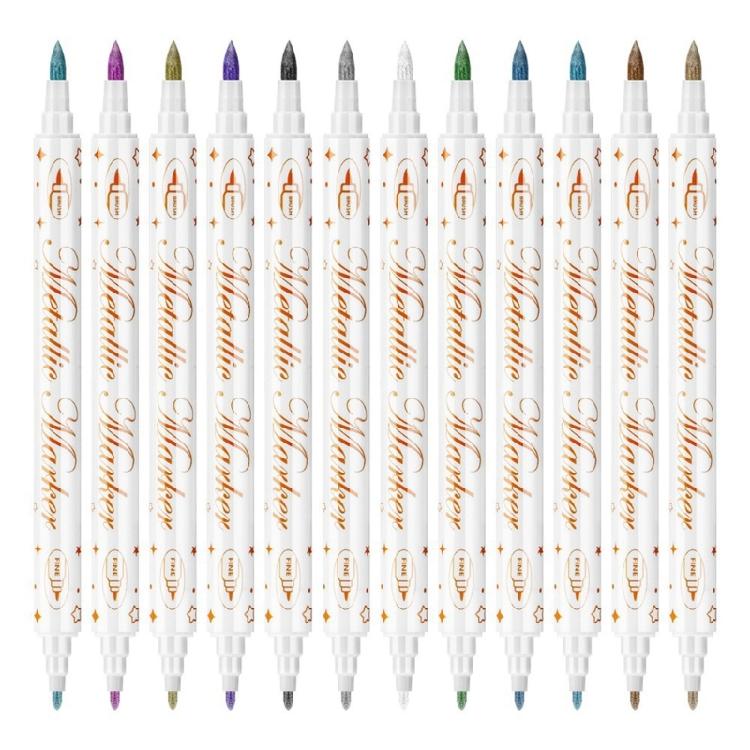 

Pack of 12 Colorful Nail Art Pen Featuring Double Tip and Soft Brush for Beginners Professional Smooth Drawing Various Effects 1