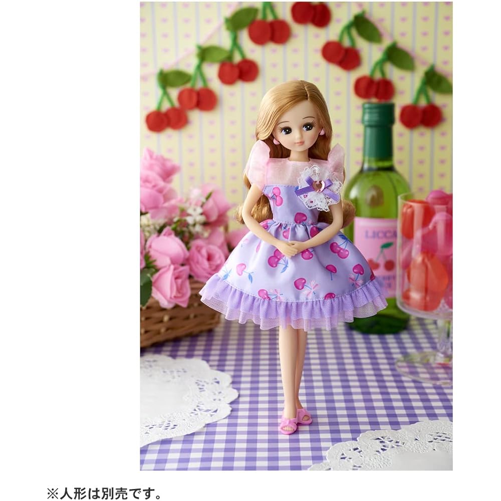 Takara Tomy Licca-chan Dress LW-03 Sweet Cherry Doll Outfit for Pretend Play Ages 3+ Toy