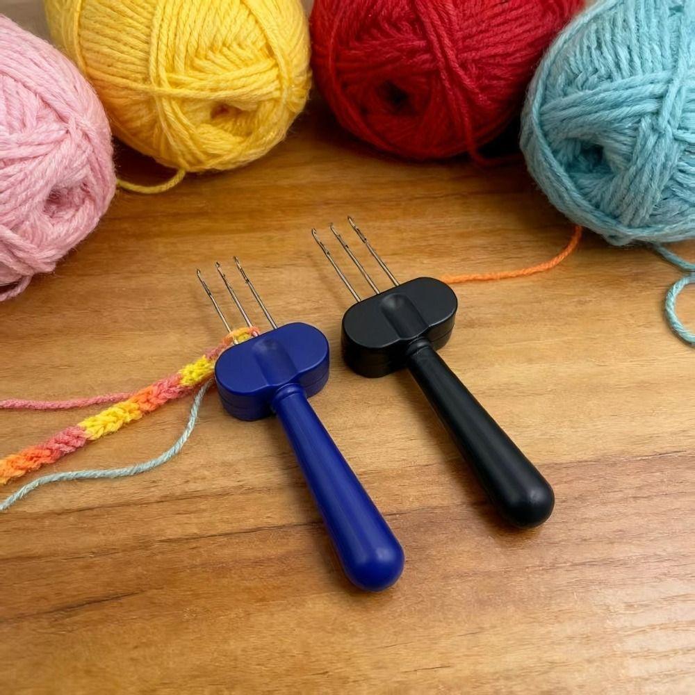 3/4 Latch Hook Yarn Crochet Hook Knitting Tool Plastic Crochet Hooks  DIY Tassel Making
