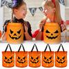 Led Halloween Candy Bucket Glow In The Dark Trick Or Treat Bag With Handle Reusable Party Favor Pail For Kids Adults