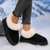 Non Slip Thick Bottom Furry Snow Boots Women 2025 Winter Chunky Platform Wedge Heel Plush Ankle Boots Fluffy Fur Pearl Shoes