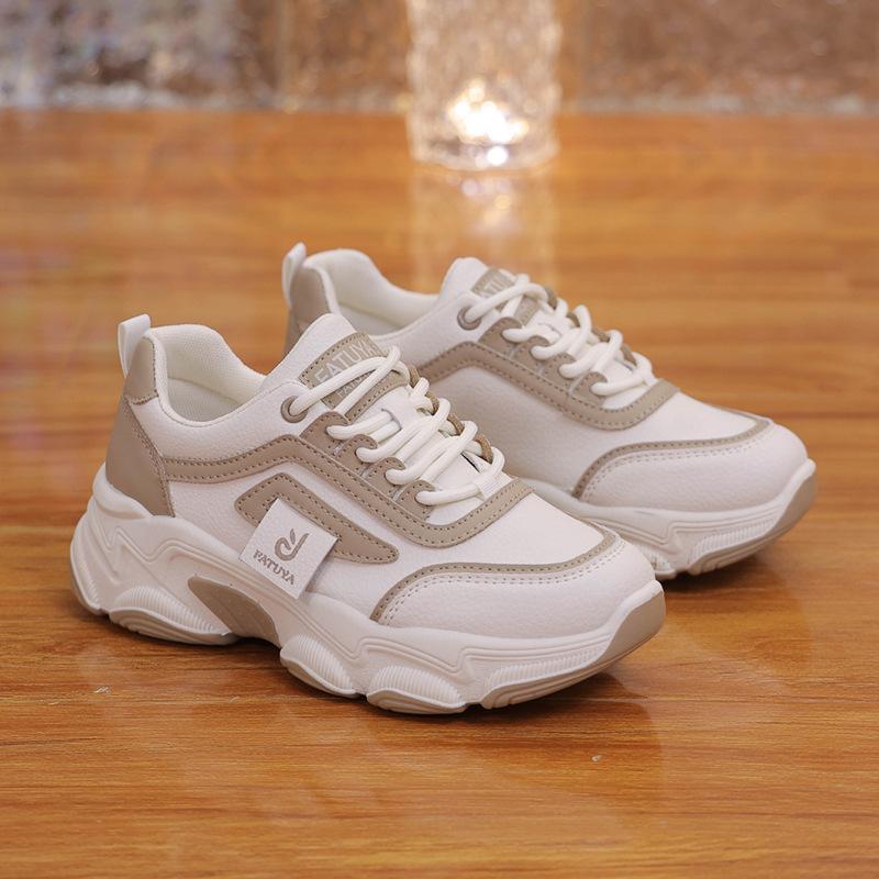 Casual sports shoes Student height increase wear-resistant running shoes Women's new spring platform retro style dad shoes