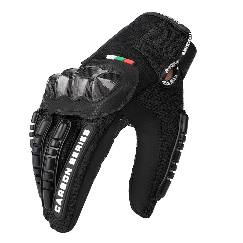 

Spring, summer and autumn carbon fiber shell, palm pad, touch screen motorcycle riding breathable and anti-drop gloves XXL