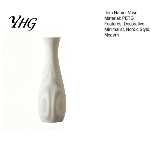 Handmade Style Vase for Floral Arrangements 3D Printed Ribbed Vase, Modern Minimalist Flower Container Dried and Flowers Artificial Flowers,