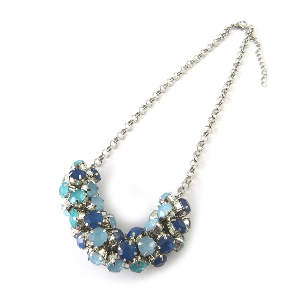 Les Trésors De Lily [M6279] - Designer Necklace 'Sissi' Silver Blue