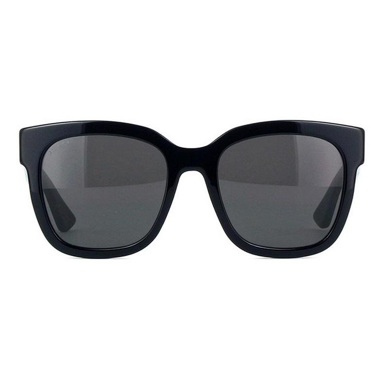 GUCCI Simple Red and Green Webbing Square Frame Polycarbonate Round Sunglasses Unisex