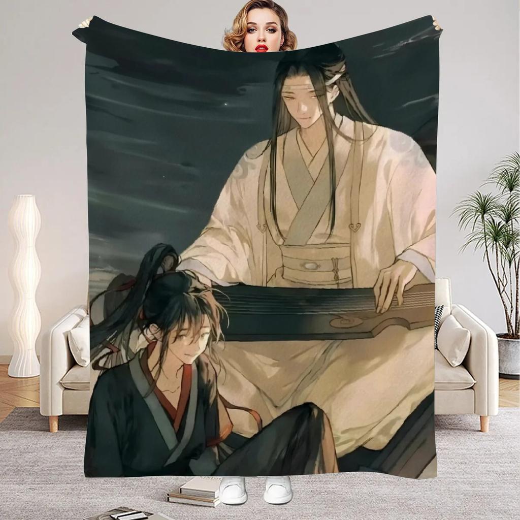 Modaozushi W&L Printed Flannel Blanket for Home Living Room Bedroom Decor New Year Christmas Gift for Kids