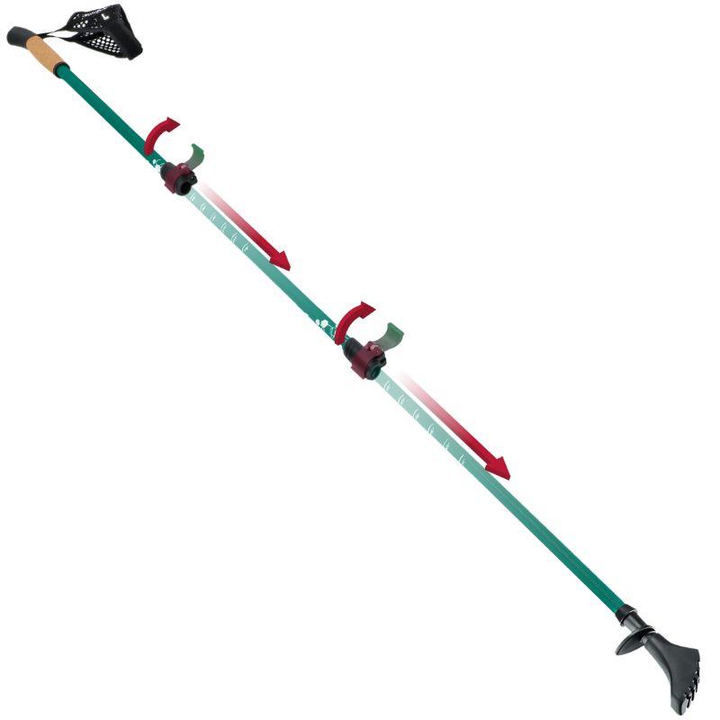 Nordic Walking Poles, Foldable, Adjustable, Telescopic - Green K09