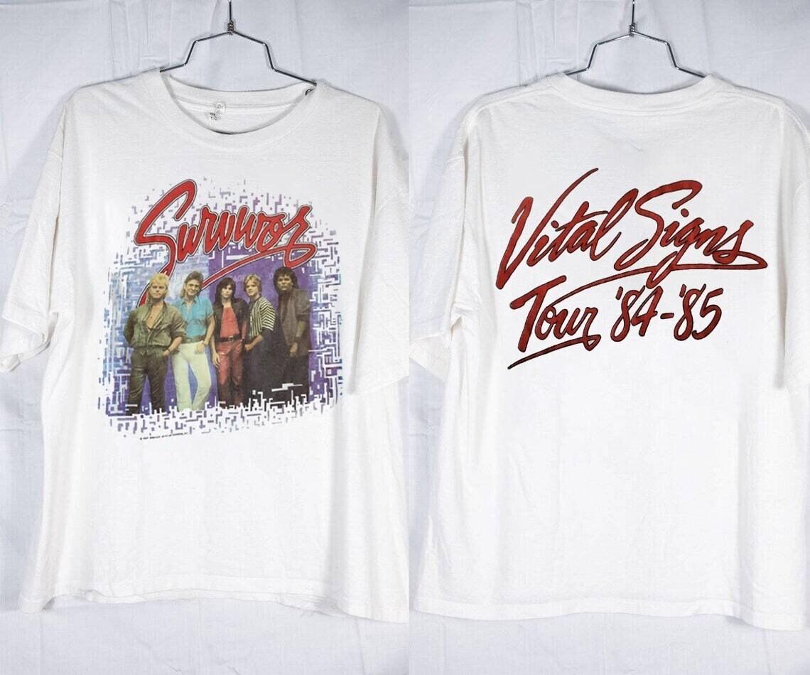 Christmas gift Survivor Band T-Shirt 1984 Survivor Vital Signs Tour 23D1207 M