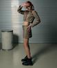 Leoninghai Vintage Washed Leather Mini Skirt [Light Grey]