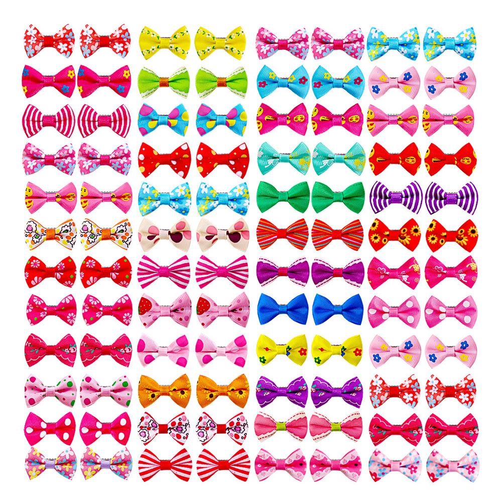 Cute Dog Hair Clips Puppy Hairpin Pet Cat Handmade Hairpin Cute Cat Hair Clips Pet Bow Hair Accessories Mix Color 10/20/50Pcs