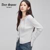 ANY SPOOR Women's Hooded Double Zipper Knit Cardigan