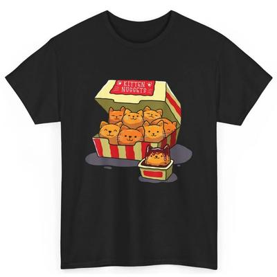 Kätzchen Nuggets Essen Witz Katzenliebhaber Hühnchen T-Shirt