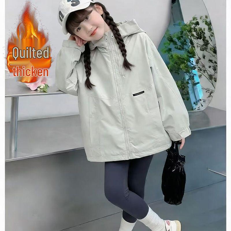 Big Girls' Spring/Autumn Thicker Cotton Padded Jacket, 2026 New Style