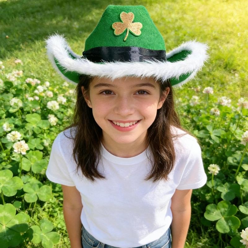 Festival Hat for . Patrick's Day Celebration Denims and Plastic Offering Portable Comfort and Individualized Style