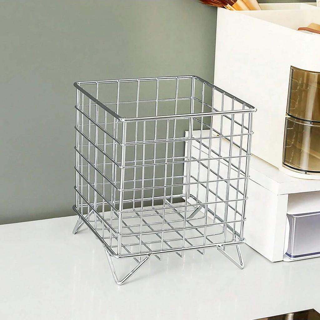 Multifunction Square Mesh Pen Pot Desk Tidy Stationery Organiser Pencil Storage Basket Makeup Brush Container Student Pen Holder