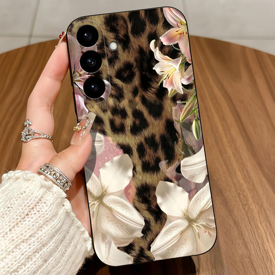 

Retro Leopard Heart Pattern Soft Case For Samsung Galaxy S26 S25 S24 S23 S22 S21 FE Ultra Plus Anti-Scratch Cover Phone Bumper Samsung S23 Ultra&Matte Silicone