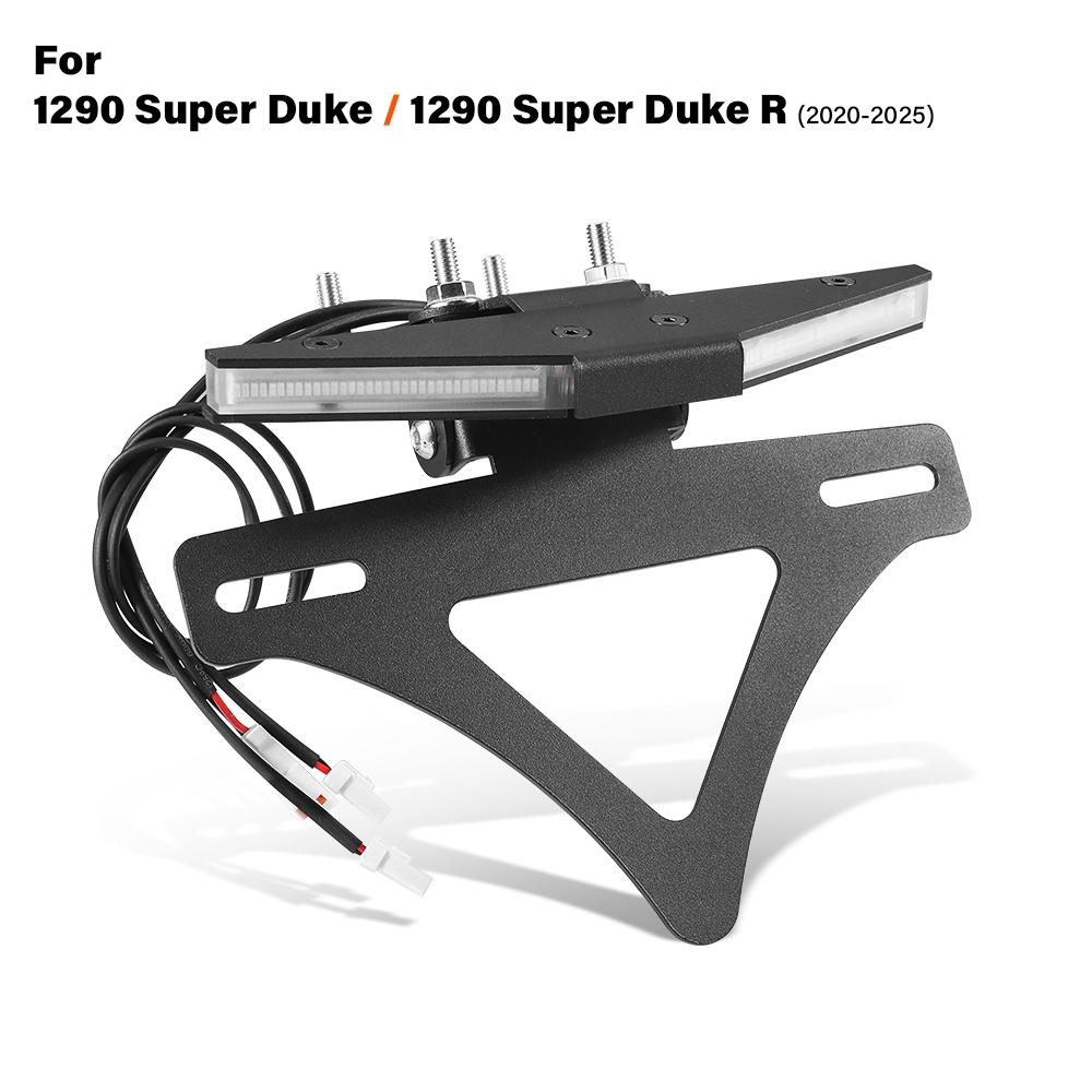 

For 1290 Super Duke 1290 Super Duke R 2020-2025 turn signal integrated License Plate Frame license plate holder Moto Accessories чёрный