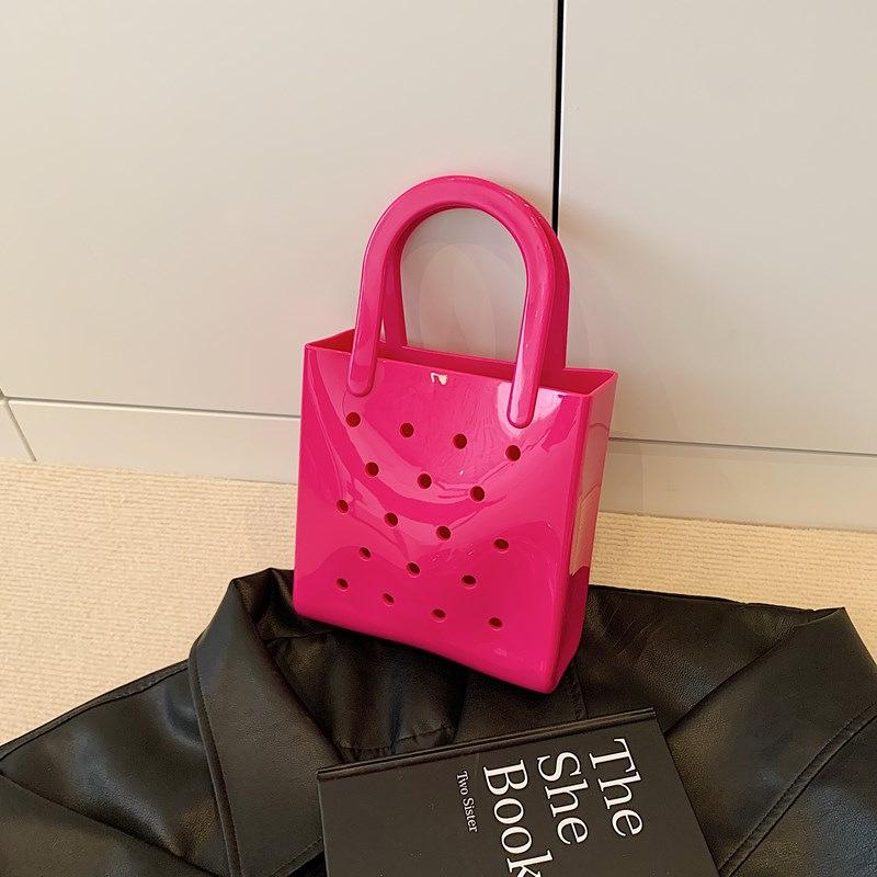 

Однотонная сумка Женская новая пляжная сумка розы красного