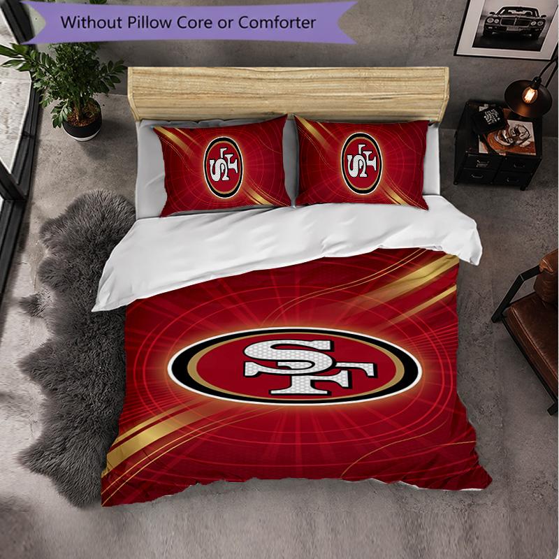 Set Biancheria da Letto in Microfibra con Fantasia San Francisco 49ers 3 Pezzi Copripiumino Decorativo per Camera da Letto Uso Domestico