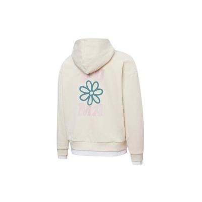 Layered Graphic Print Hoodie Women Tops Ivory-White 536091-99