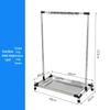 Stainless Steel Movable Mop and Broom Storage Rack for Commercial Hotel Linen Cart.