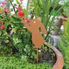 Yousheng Easter Bunny Garden Stakes Metal Rabbit Yard Signs with Stakes Bunny Silhouette Signs for Outdoor Patio Walkway Lawn Decoration