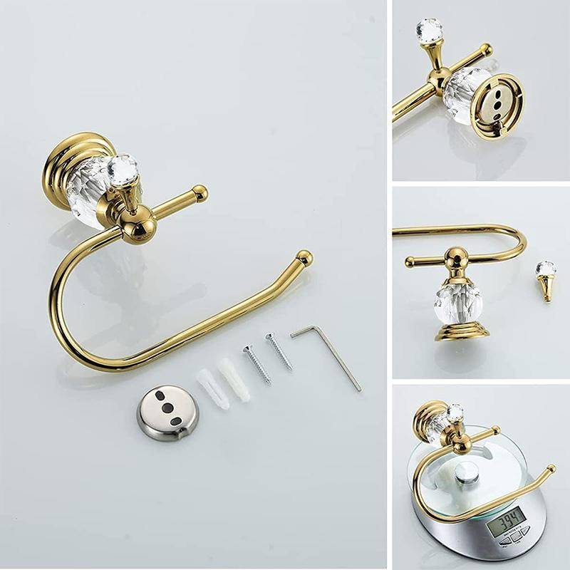 2-Piece Bathroom Bath Set, Wall Mounted Bathroom Hardware Fixture (Towel Ring Holder, Toilet Paper Towel Holder), Zinc Alloy