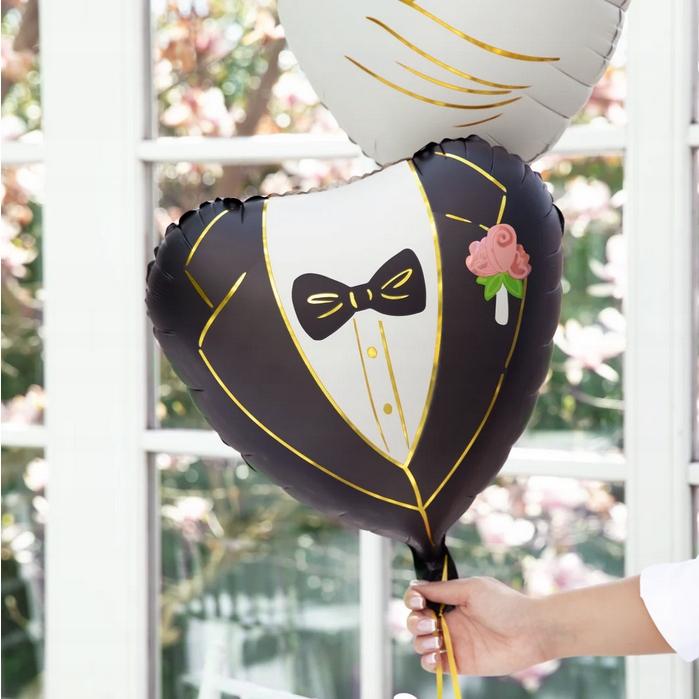 Foil Balloon Heart Groom Suit Wedding Anniversary Bachelor 45Cm