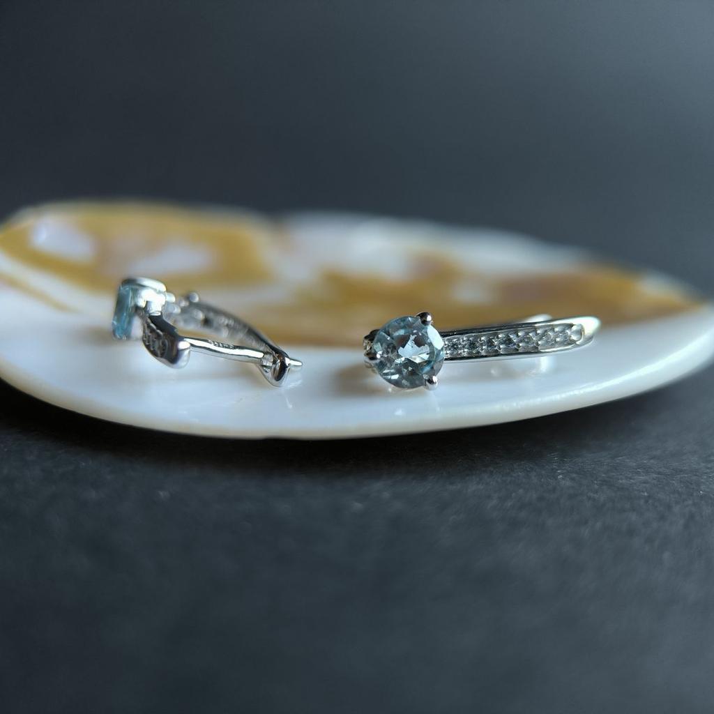 Серебряные серьги с натуральным топазом 1.361ct (2188247)