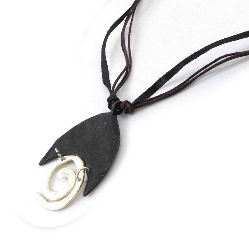 Les Trésors De Lily [E7233] - Designer Necklace 'Jardin d'Eden' Black Silver