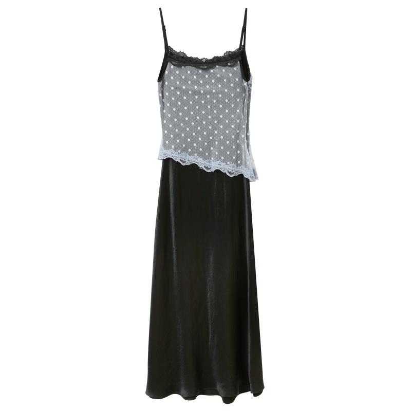 

Sancai Women s Mesh Panel Sleeveless A-Line Maxi Dress S