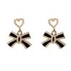 Silver Needle Diamond Bow Earrings Simple and Versatile High-quality Stud Earrings Women's Niche Light Luxury High-end Earrings
