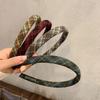French Retro Sponge Headband Women College Style Plaid Hair Band Elegant Temperament Hoop Hairband Girls Hair Accessories